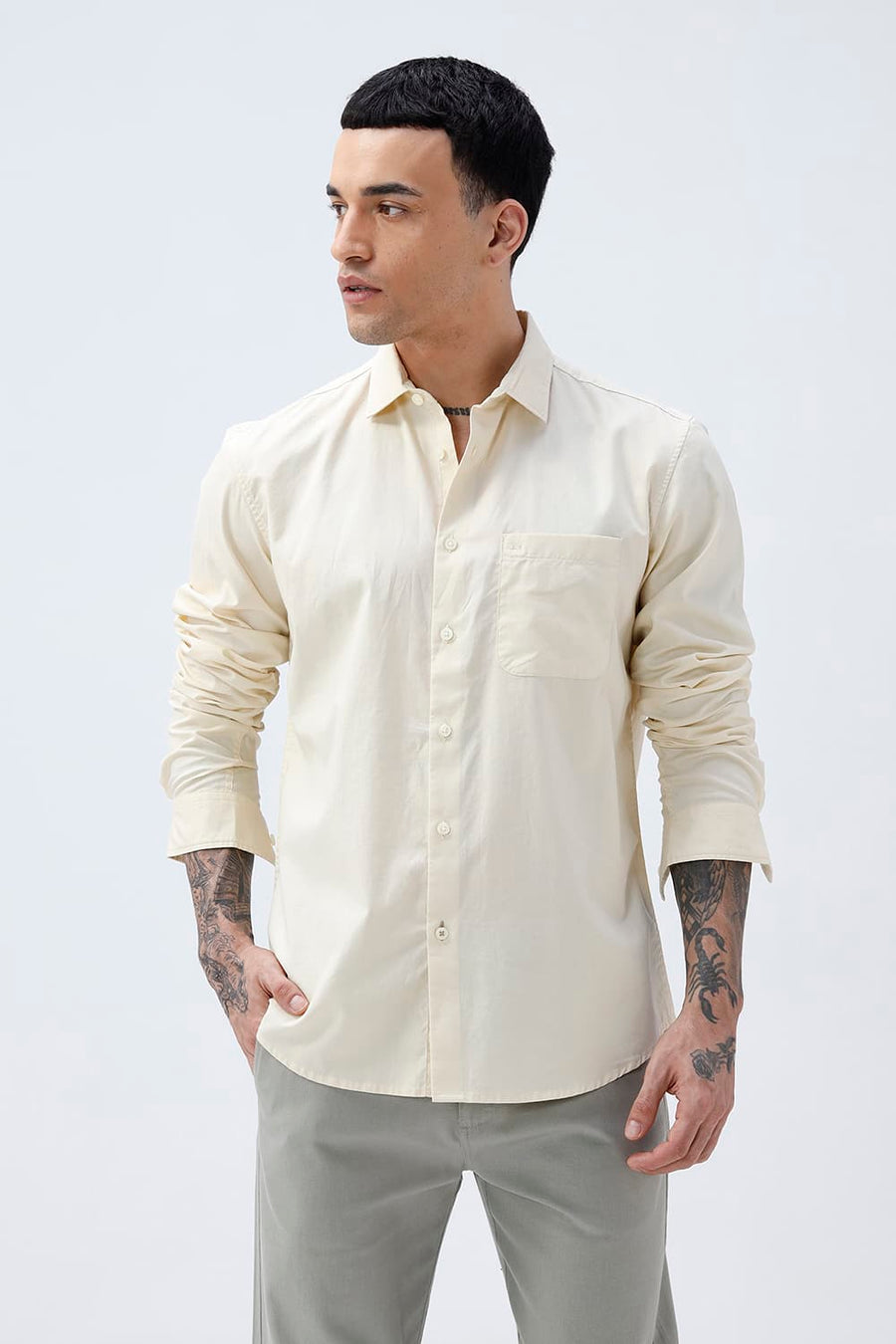 BASICS SLIM FIT  COTTON OXFORD SHIRT
