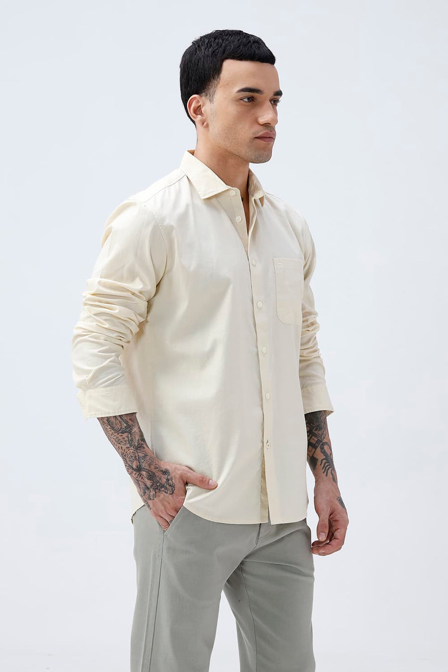 BASICS SLIM FIT  COTTON OXFORD SHIRT