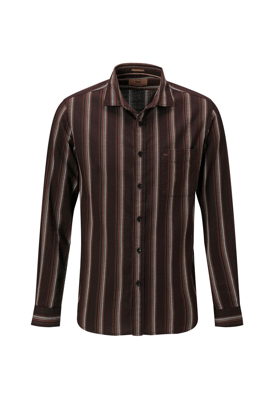BASICS SLIM FIT  COTTON HOPSACK STRIPE SHIRT