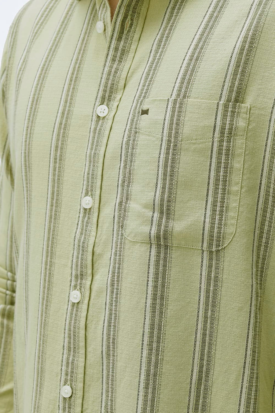 BASICS SLIM FIT  COTTON HOPSACK STRIPE SHIRT