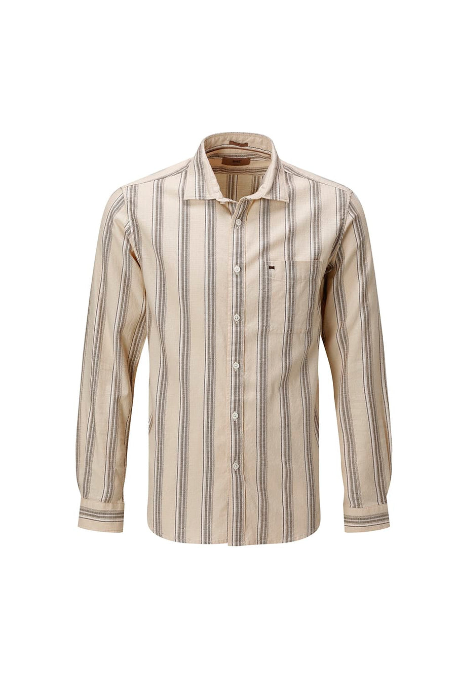 BASICS SLIM FIT  COTTON HOPSACK STRIPE SHIRT