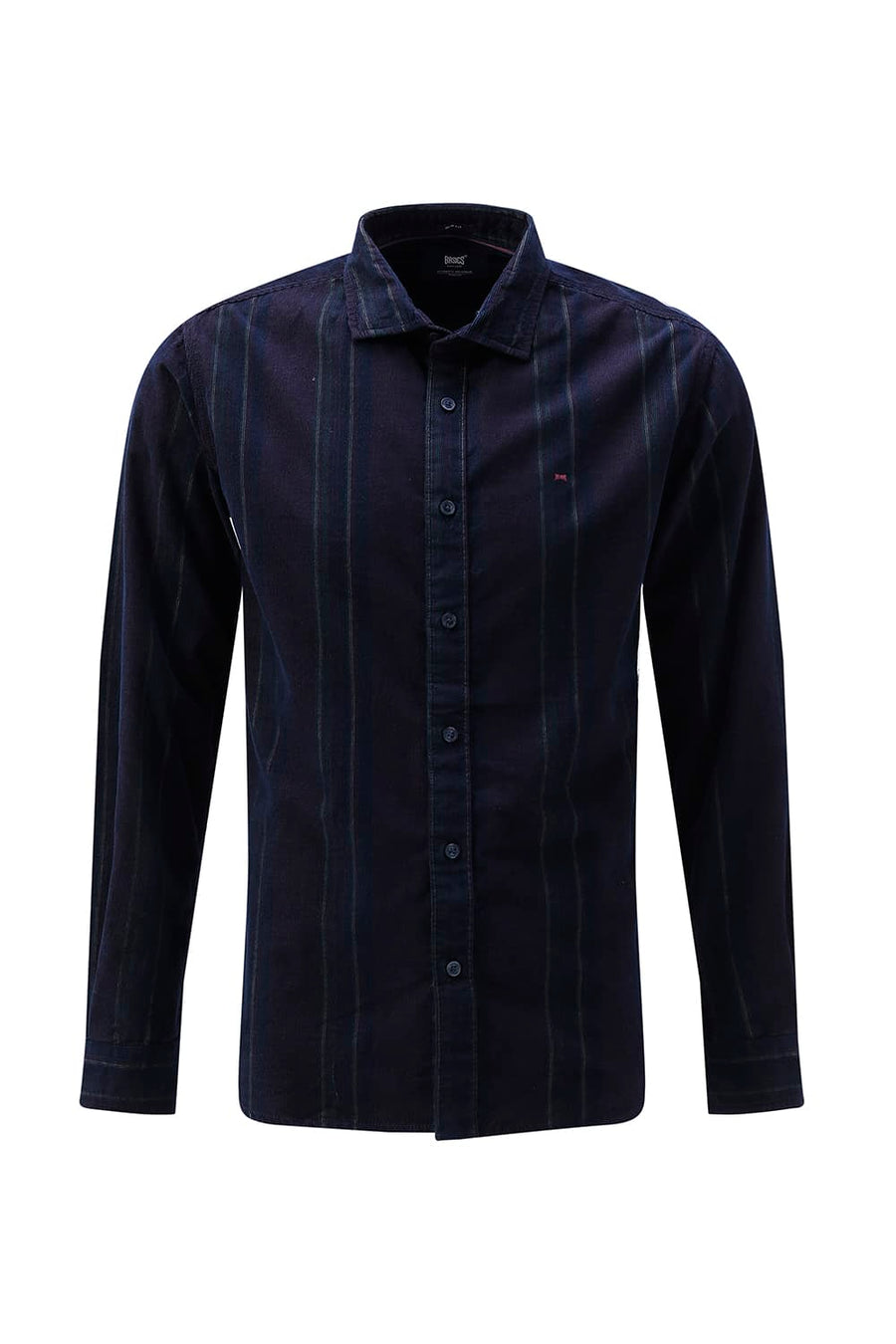 BASICS SLIM FIT MAROON ECLIPSE COTTON CORDUROY STRIPE SHIRT
