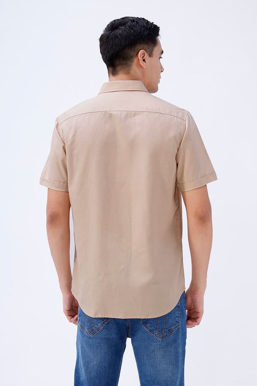 BASICS SLIM FIT  LYOCELL LINEN HALFSLEEVES SHIRT
