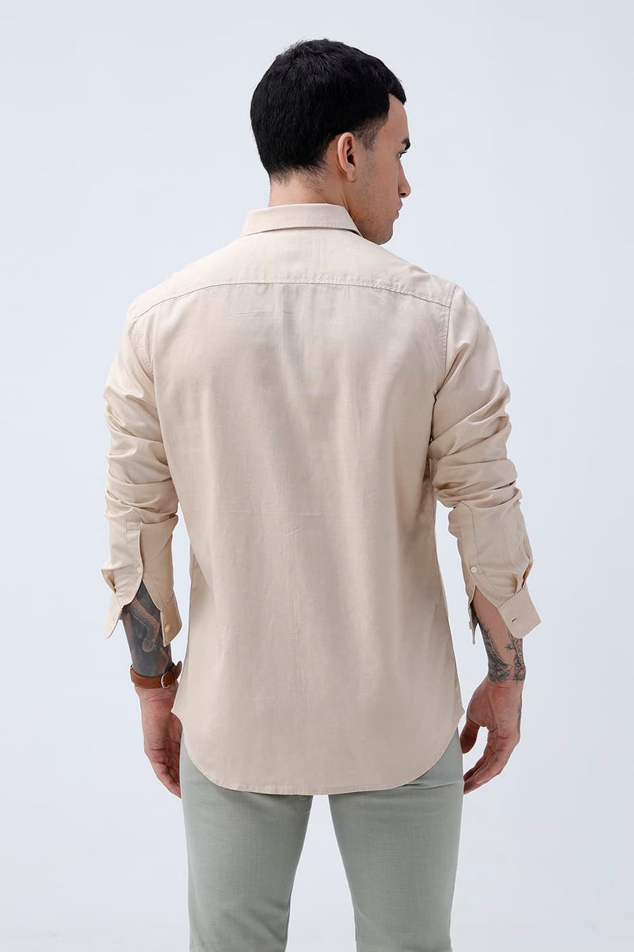 BASICS SLIM FIT  LYOCELL LINEN SHIRT