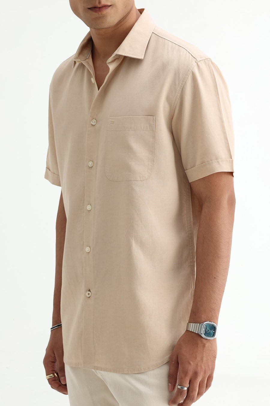 BASICS SLIM FIT  LYOCELL LINEN SHIRT