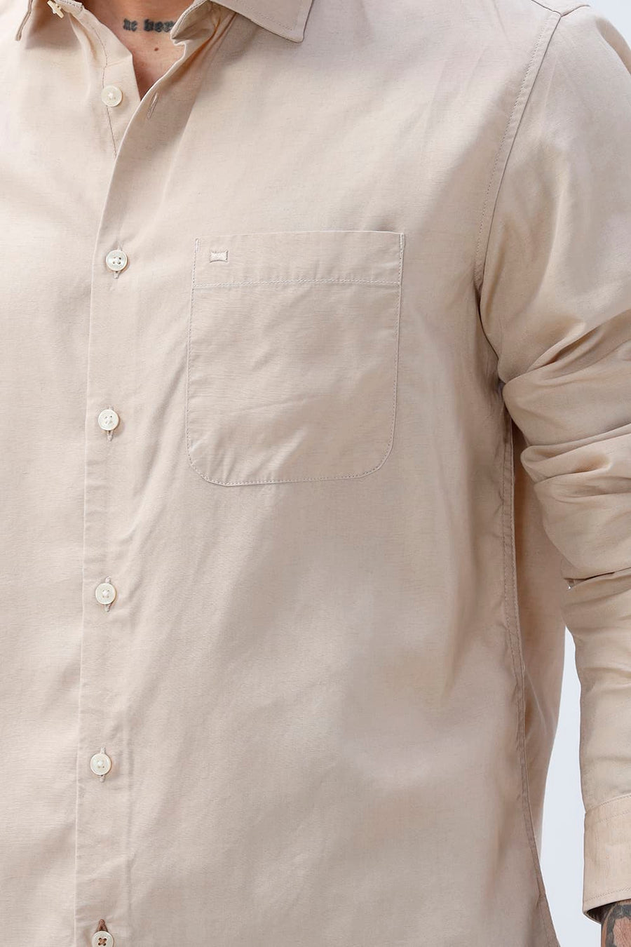 BASICS SLIM FIT  LYOCELL LINEN SHIRT