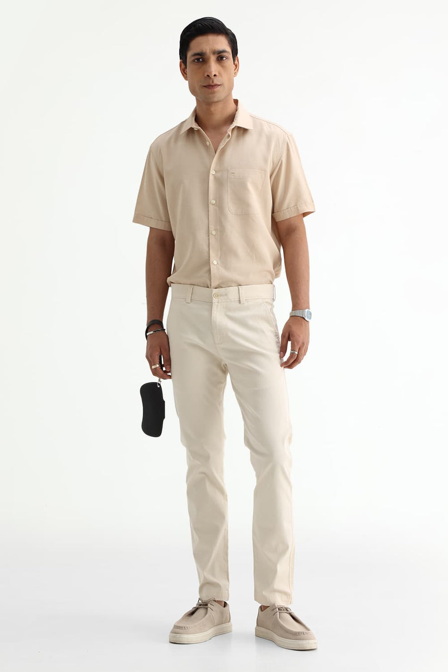 BASICS SLIM FIT  LYOCELL LINEN SHIRT