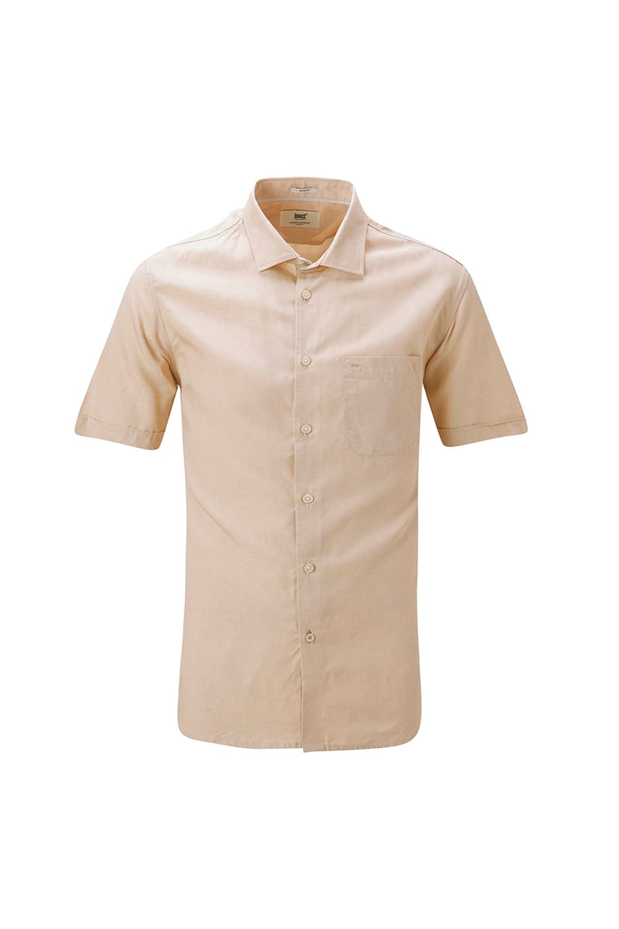 BASICS SLIM FIT  LYOCELL LINEN HALFSLEEVES SHIRT