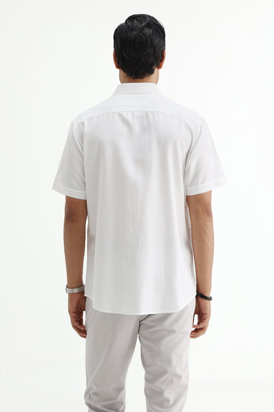 BASICS SLIM FIT  LYOCELL LINEN HALFSLEEVES SHIRT