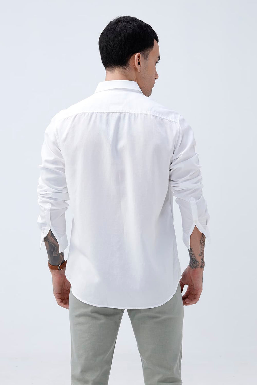 BASICS SLIM FIT  LYOCELL LINEN SHIRT