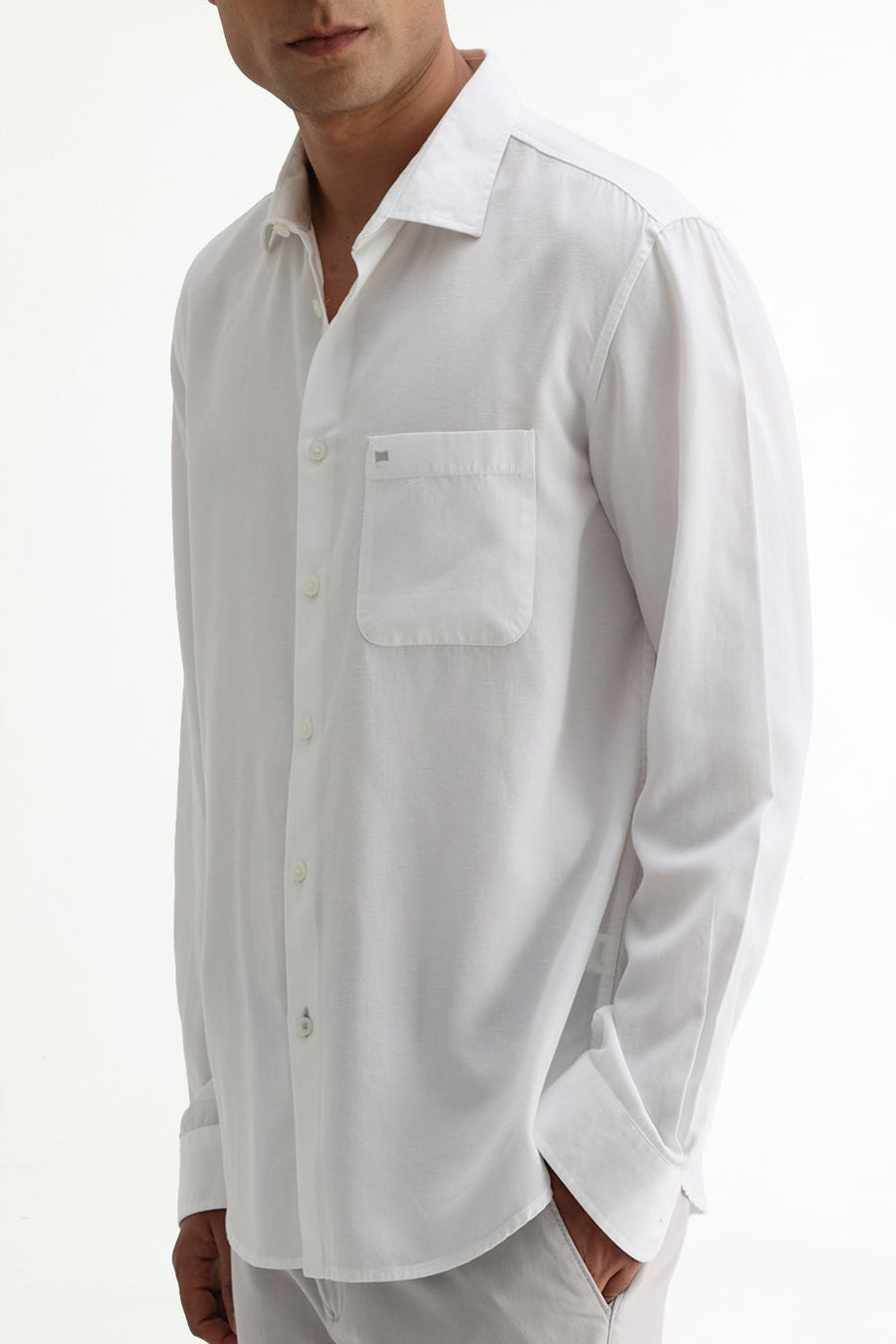 BASICS SLIM FIT  LYOCELL LINEN SHIRT