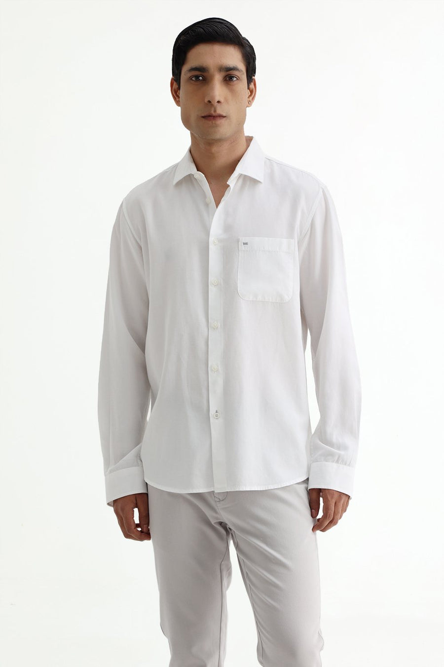 BASICS SLIM FIT  LYOCELL LINEN SHIRT