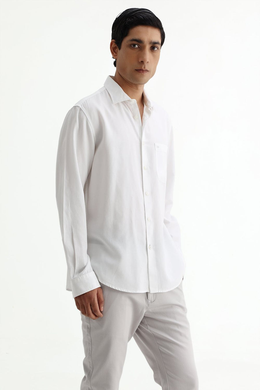 BASICS SLIM FIT  LYOCELL LINEN SHIRT