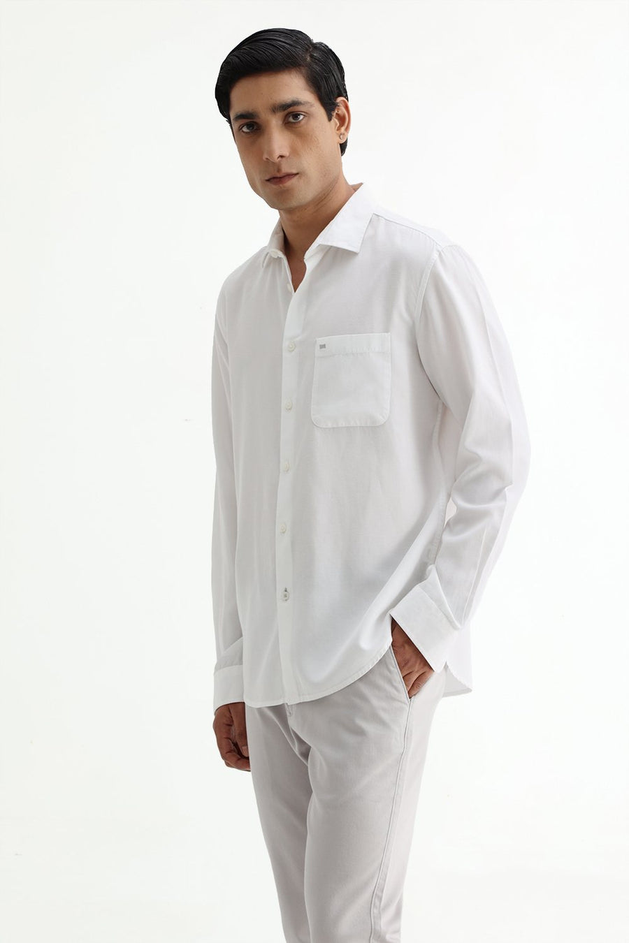 BASICS SLIM FIT  LYOCELL LINEN SHIRT