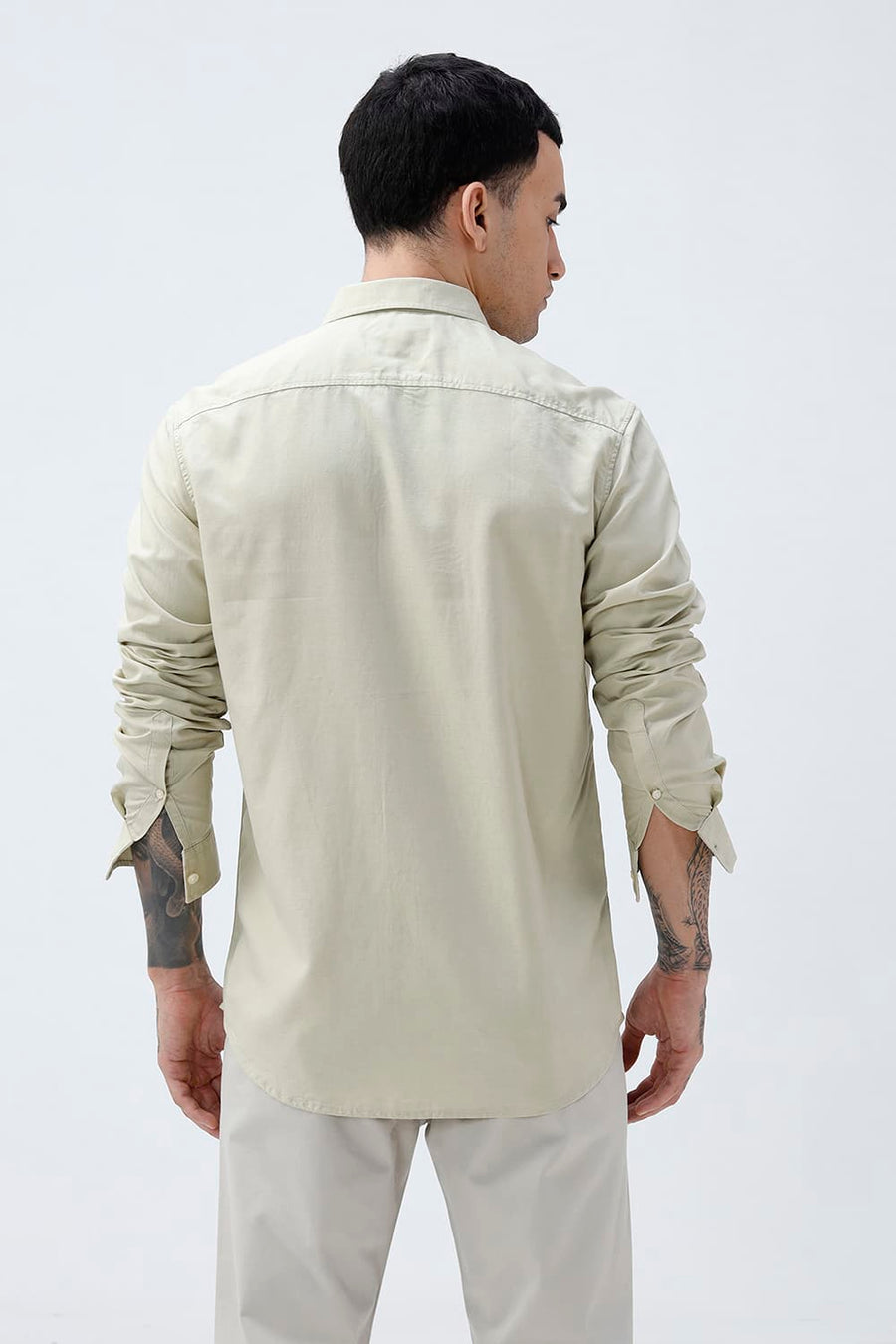 BASICS SLIM FIT  LYOCELL LINEN SHIRT