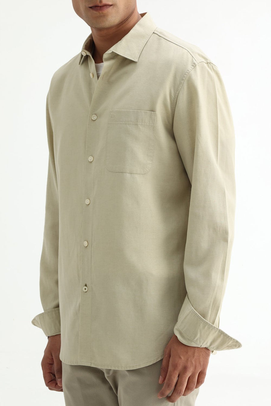 BASICS SLIM FIT  LYOCELL LINEN SHIRT