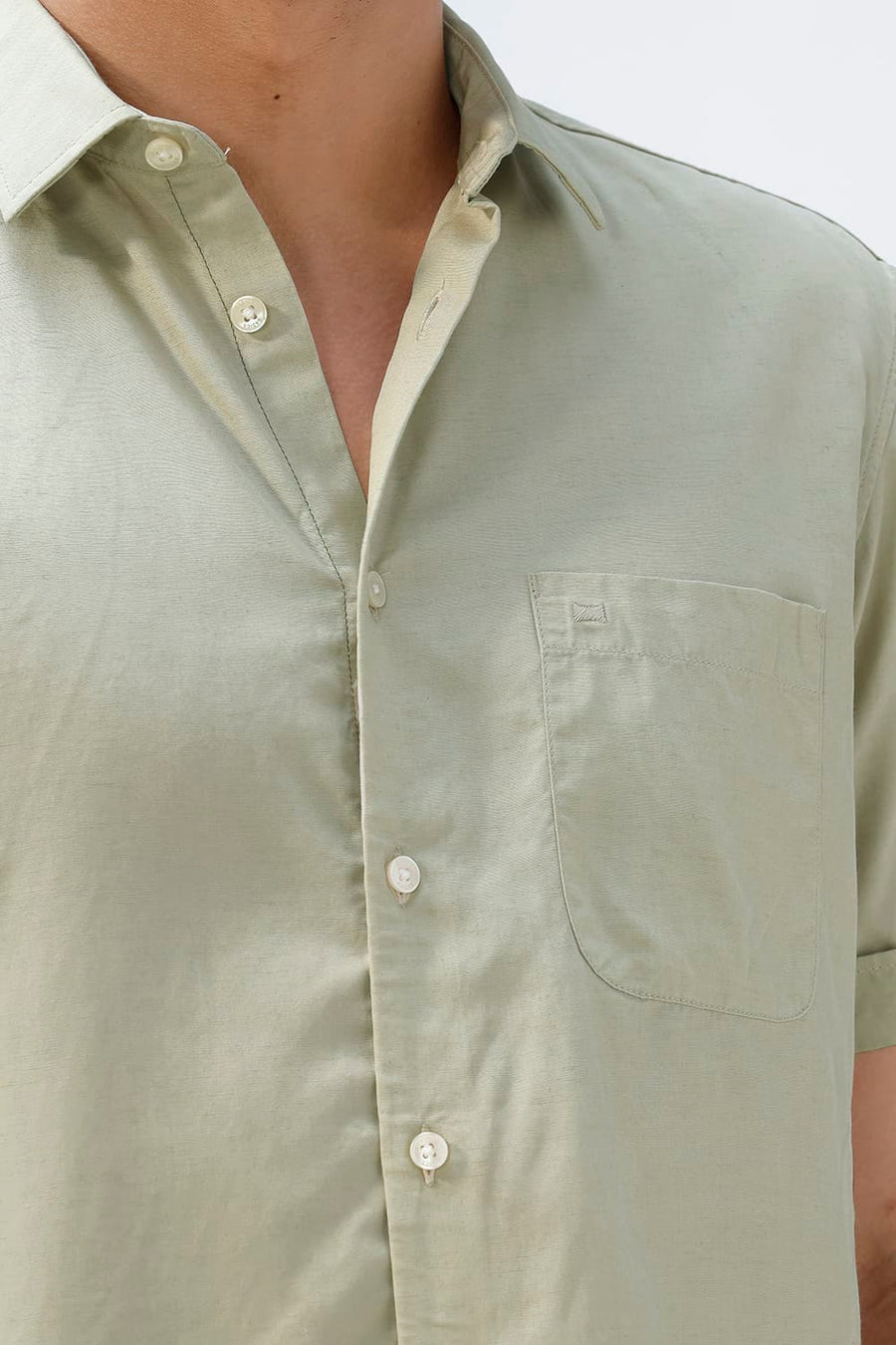BASICS SLIM FIT  LYOCELL LINEN HALFSLEEVES SHIRT