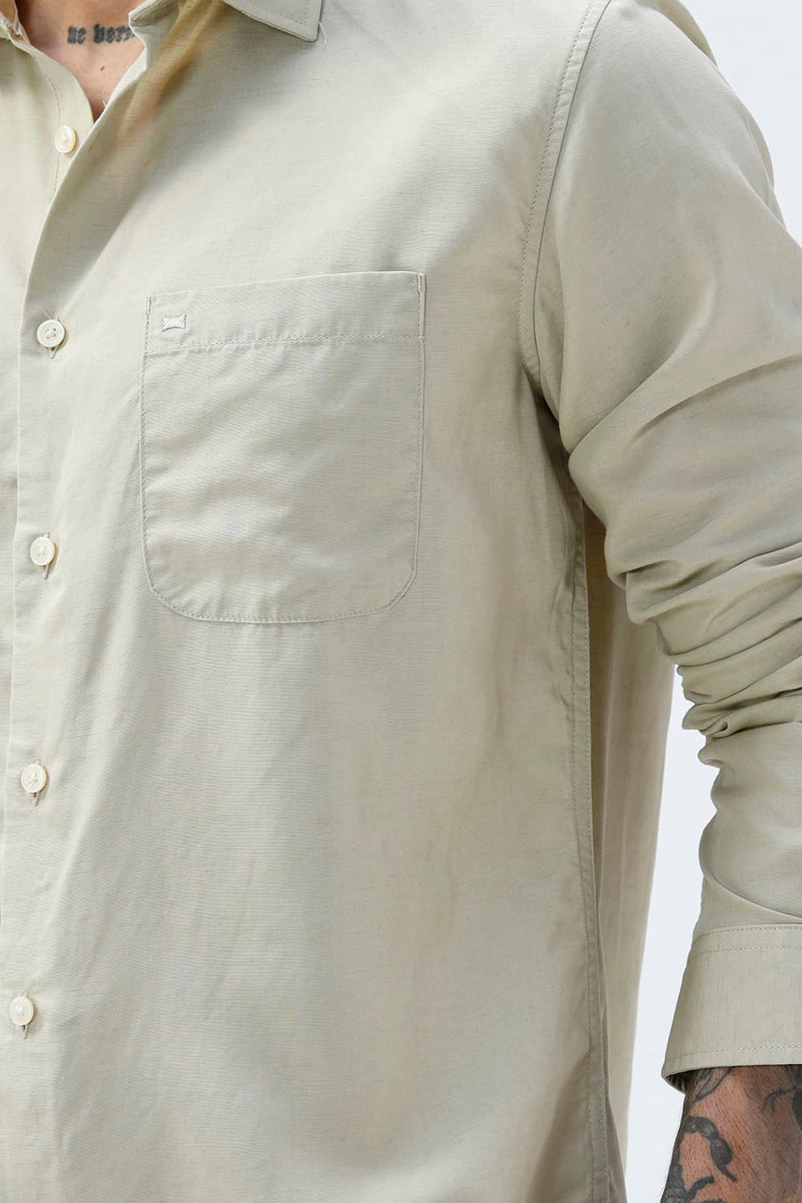BASICS SLIM FIT  LYOCELL LINEN SHIRT