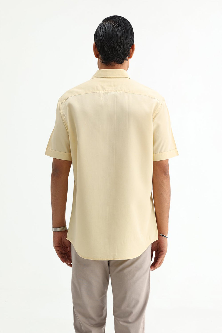 BASICS SLIM FIT  LYOCELL LINEN HALFSLEEVES SHIRT