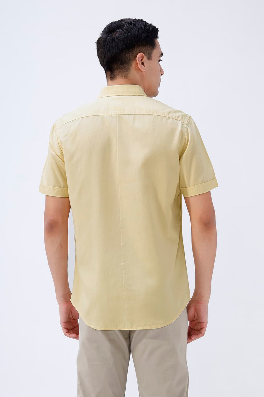 BASICS SLIM FIT  LYOCELL LINEN HALFSLEEVES SHIRT