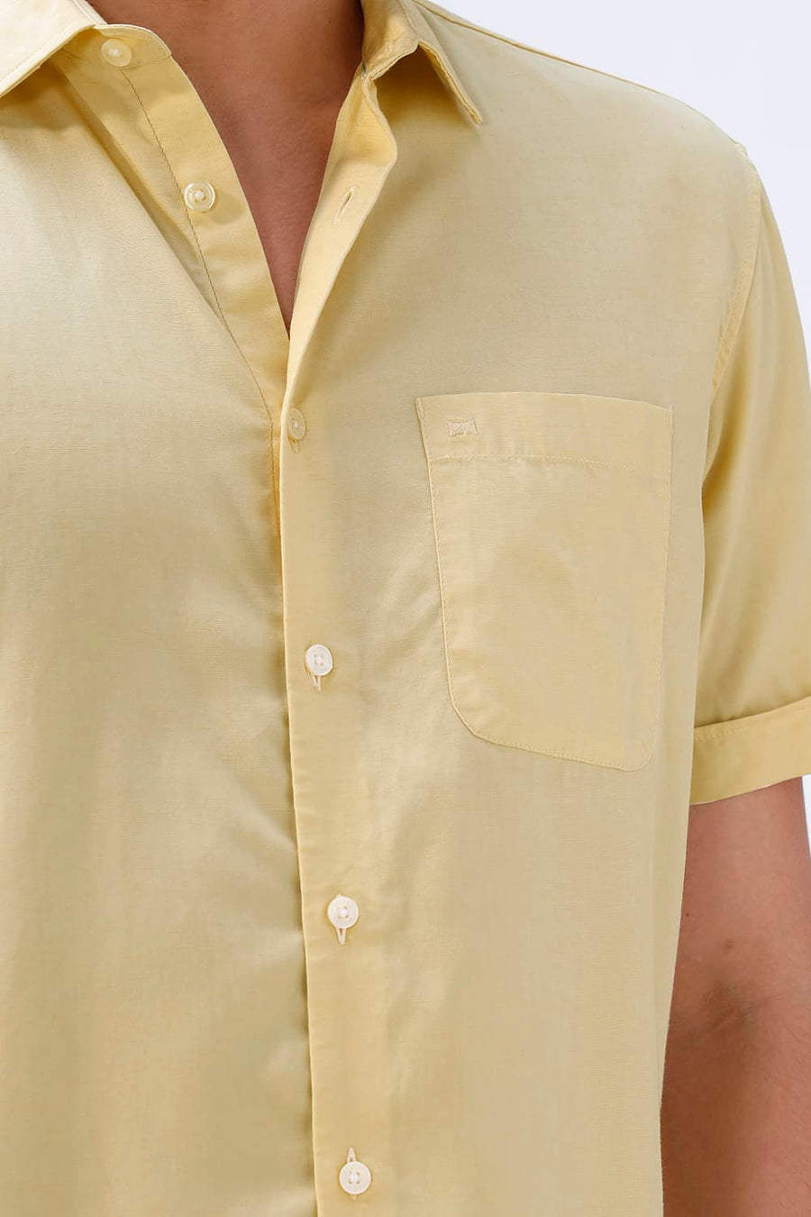 BASICS SLIM FIT  LYOCELL LINEN HALFSLEEVES SHIRT