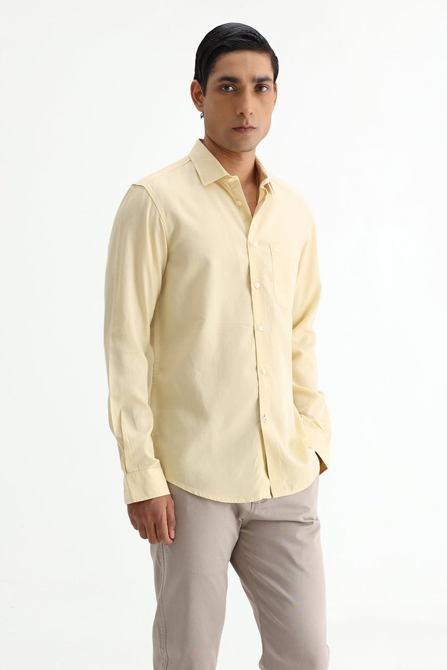 BASICS SLIM FIT  LYOCELL LINEN SHIRT
