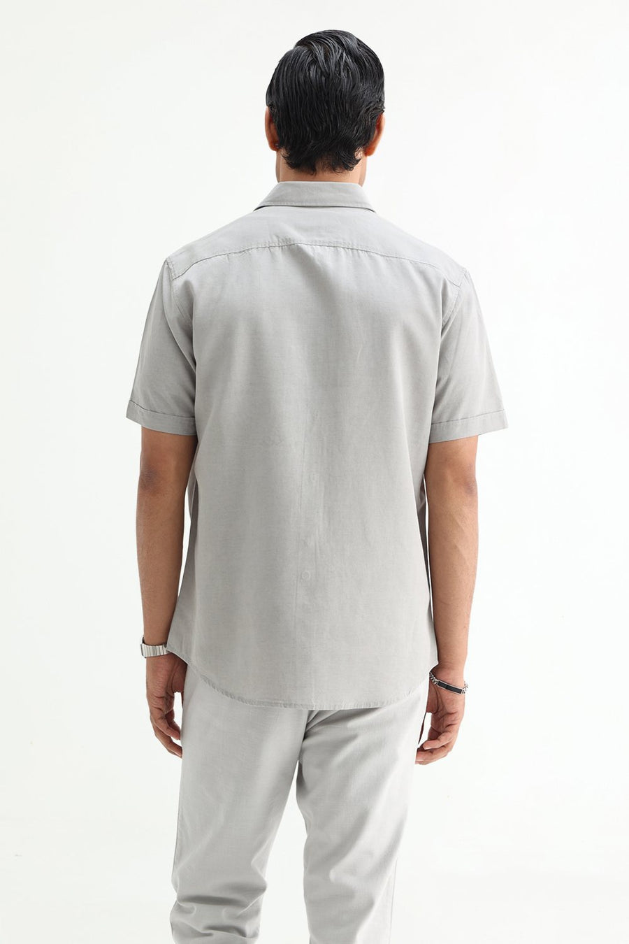 BASICS SLIM FIT  LYOCELL LINEN HALFSLEEVES SHIRT