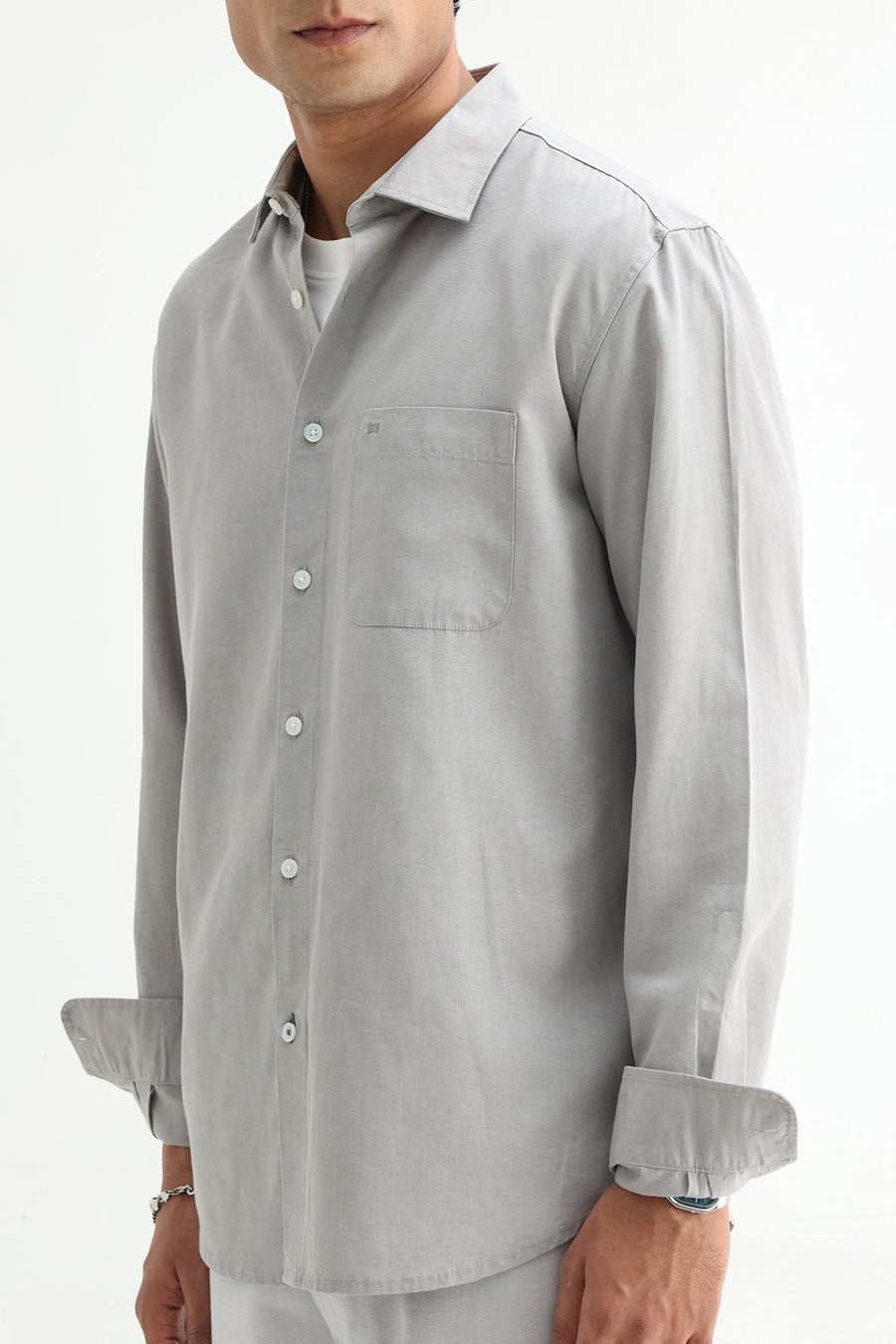 BASICS SLIM FIT  LYOCELL LINEN SHIRT