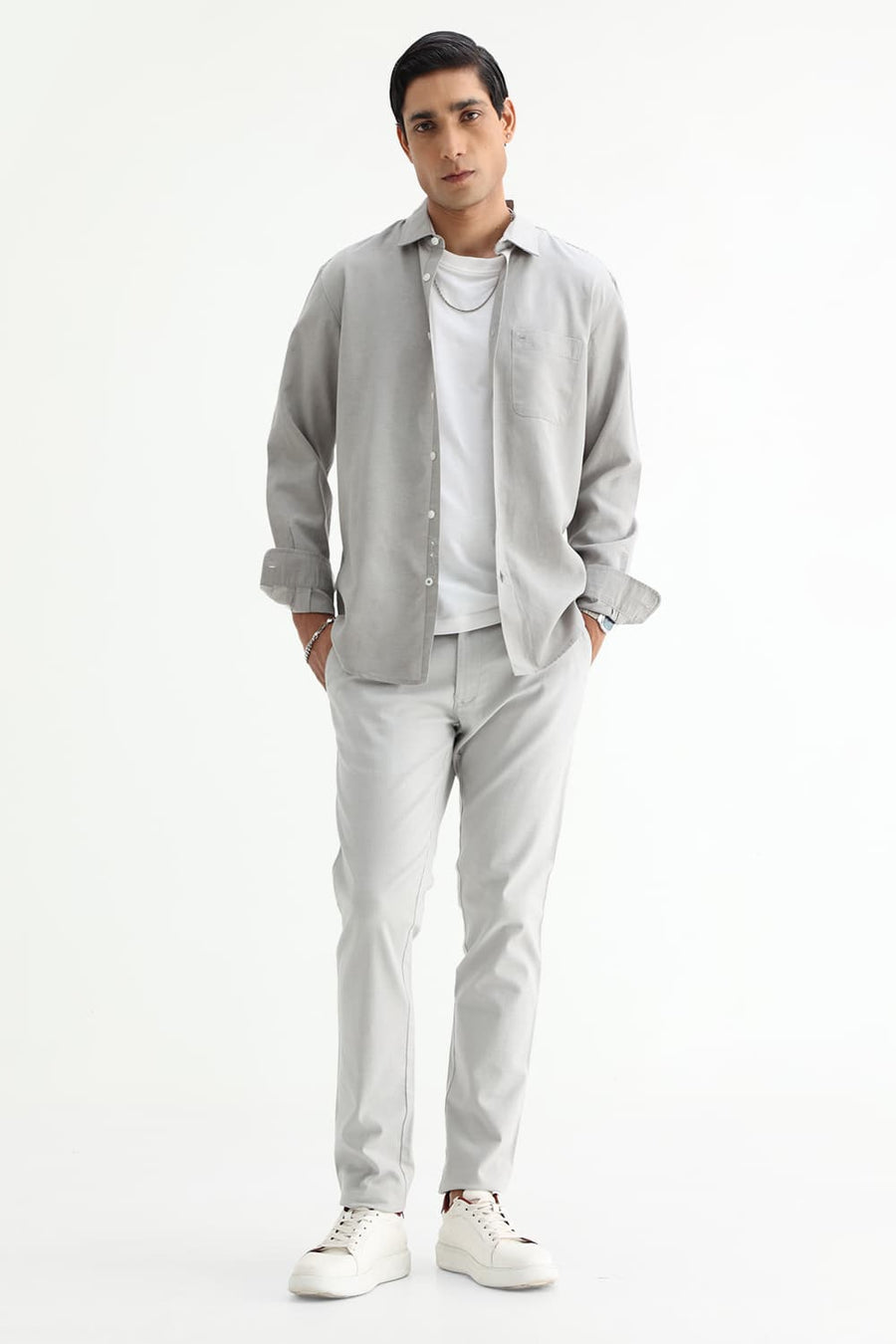 BASICS SLIM FIT  LYOCELL LINEN SHIRT