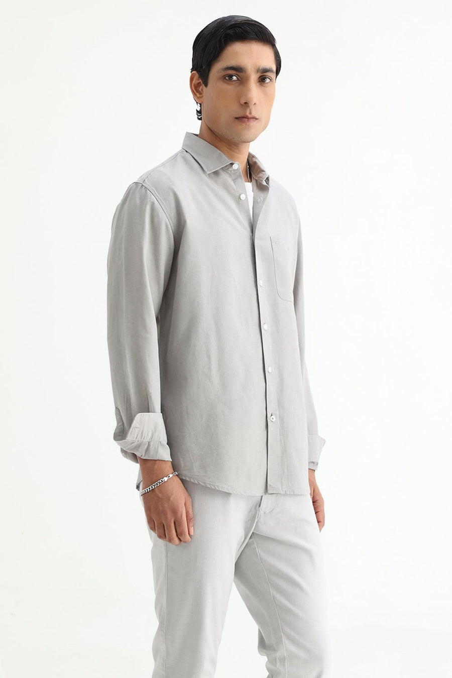 BASICS SLIM FIT  LYOCELL LINEN SHIRT