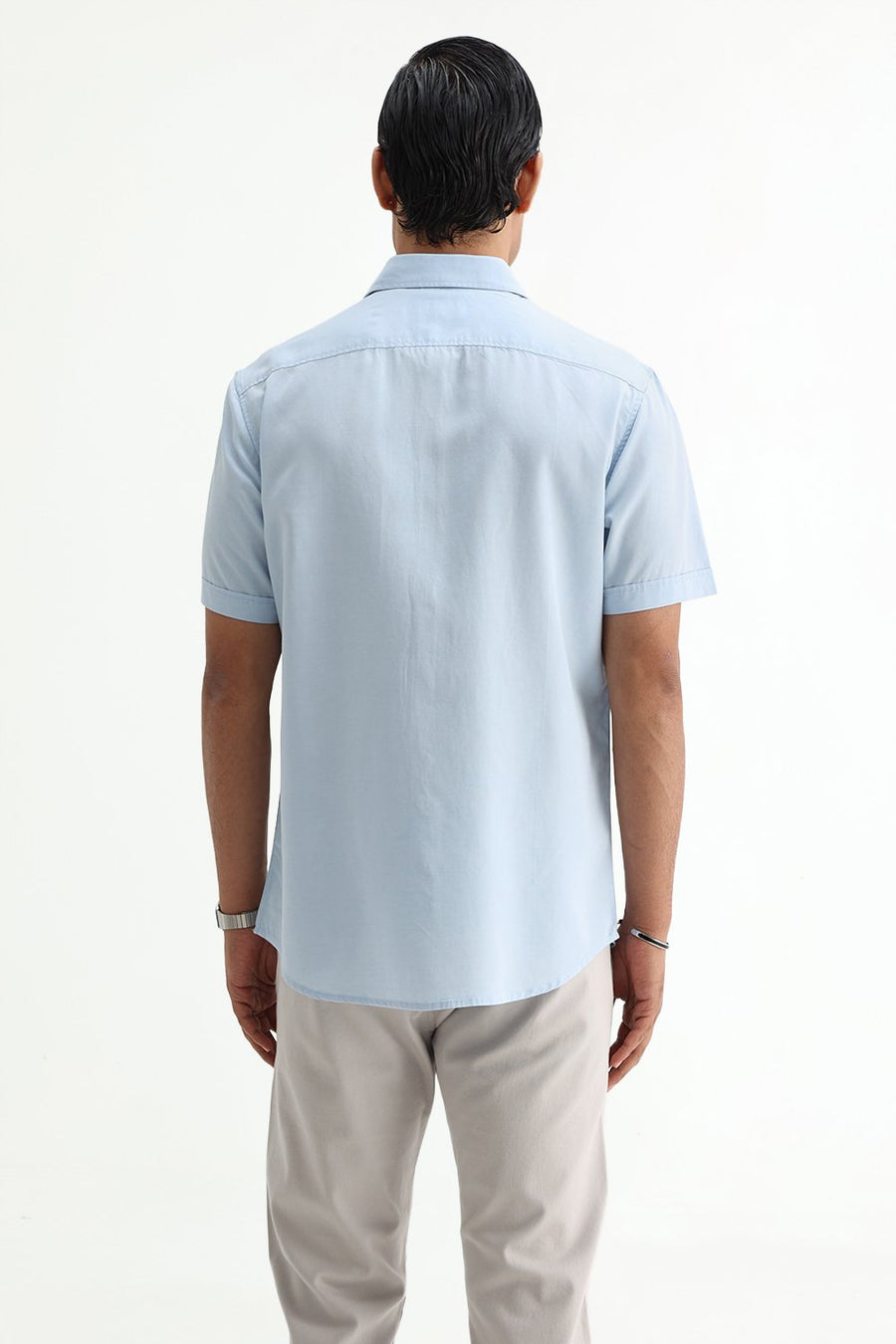 BASICS SLIM FIT  LYOCELL LINEN HALFSLEEVES SHIRT