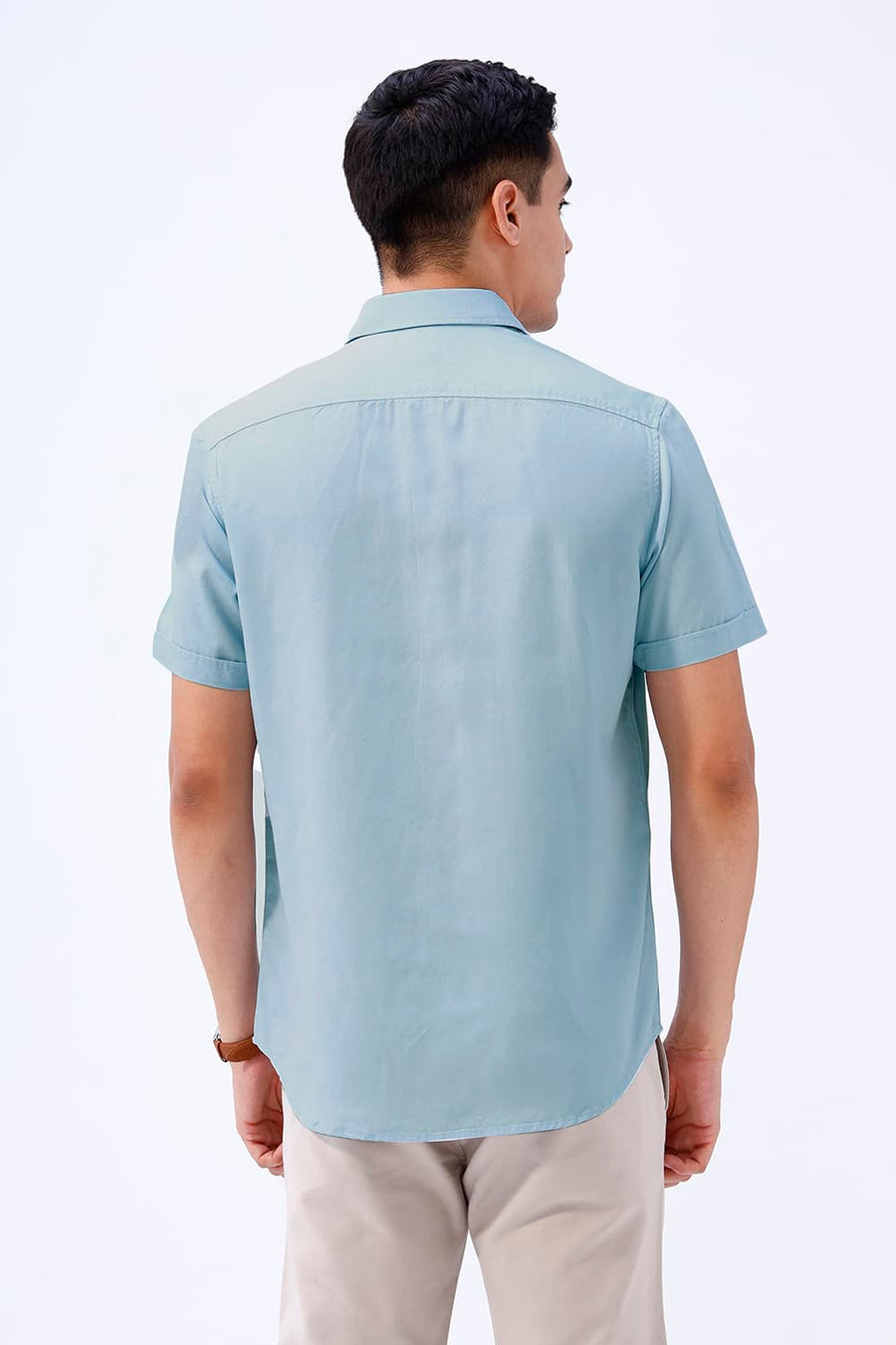 BASICS SLIM FIT  LYOCELL LINEN HALFSLEEVES SHIRT
