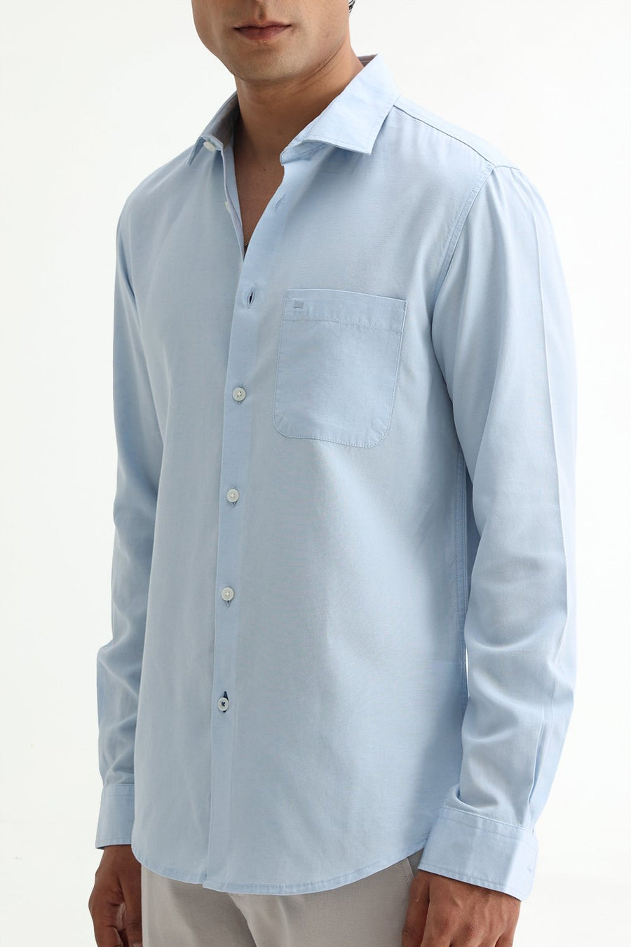 BASICS SLIM FIT  LYOCELL LINEN SHIRT