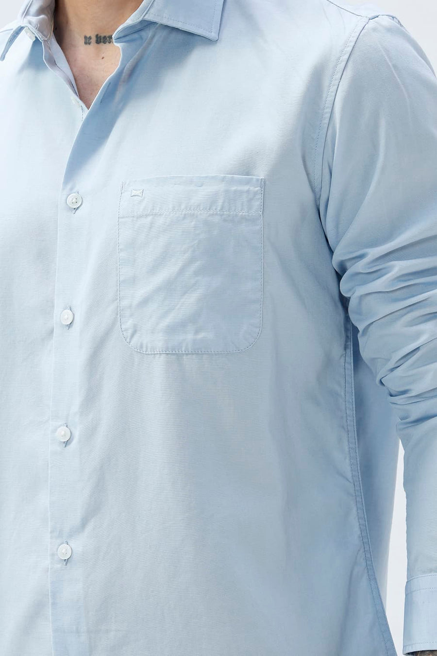 BASICS SLIM FIT  LYOCELL LINEN SHIRT