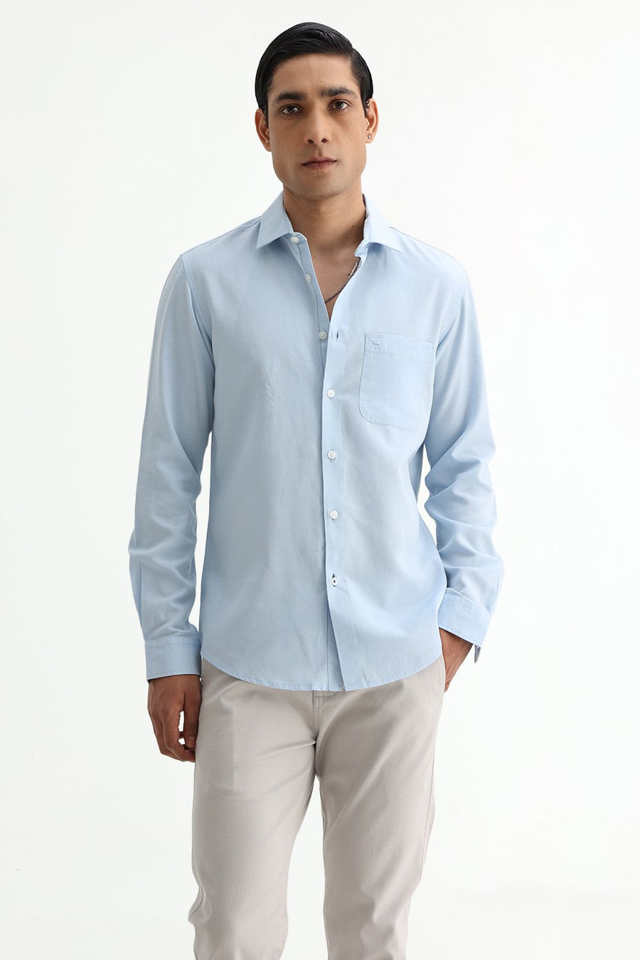 BASICS SLIM FIT  LYOCELL LINEN SHIRT
