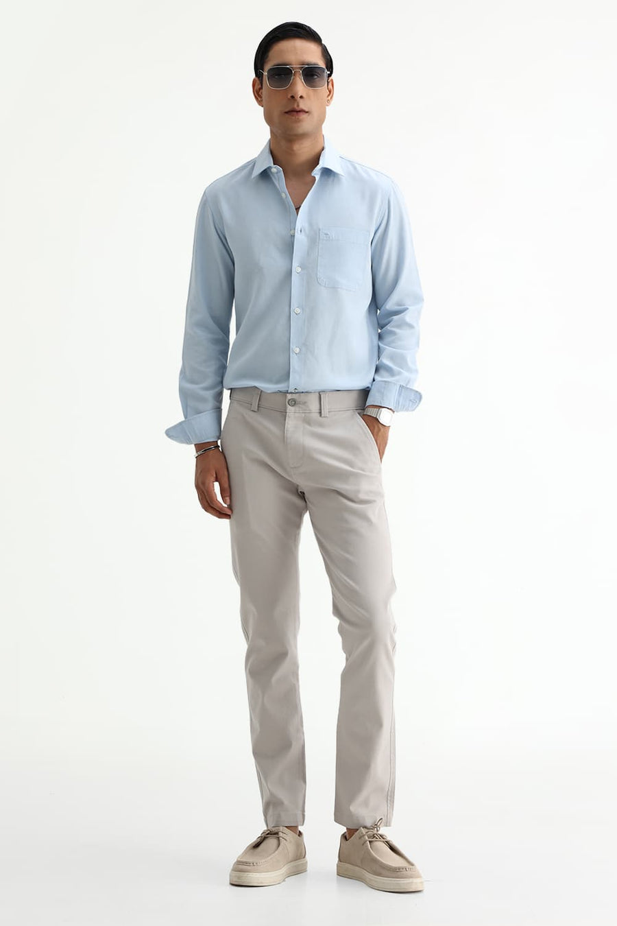 BASICS SLIM FIT  LYOCELL LINEN SHIRT