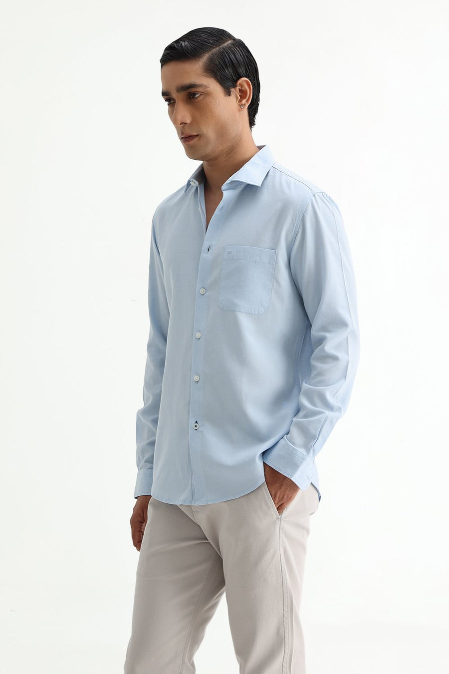 BASICS SLIM FIT  LYOCELL LINEN SHIRT