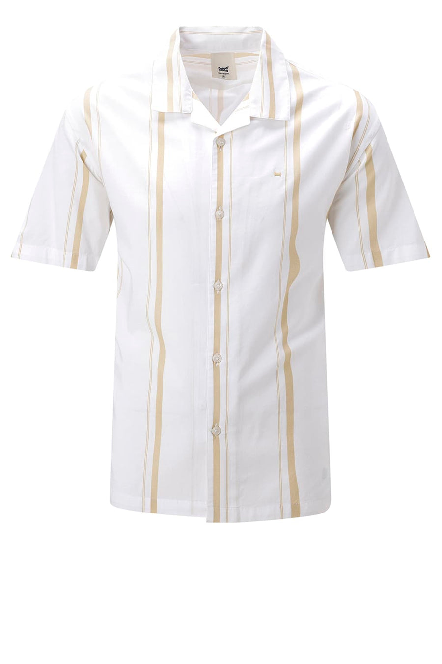 BASICS RELAXED FIT YELLOW DOVE COTTON VISCOSE DIGITAL PRINTED HALFSLEEVES SHIRT