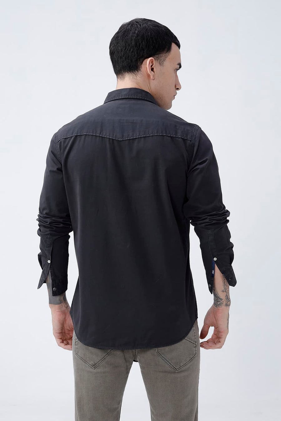BASICS SLIM FIT  COTTON TWILL SHIRT