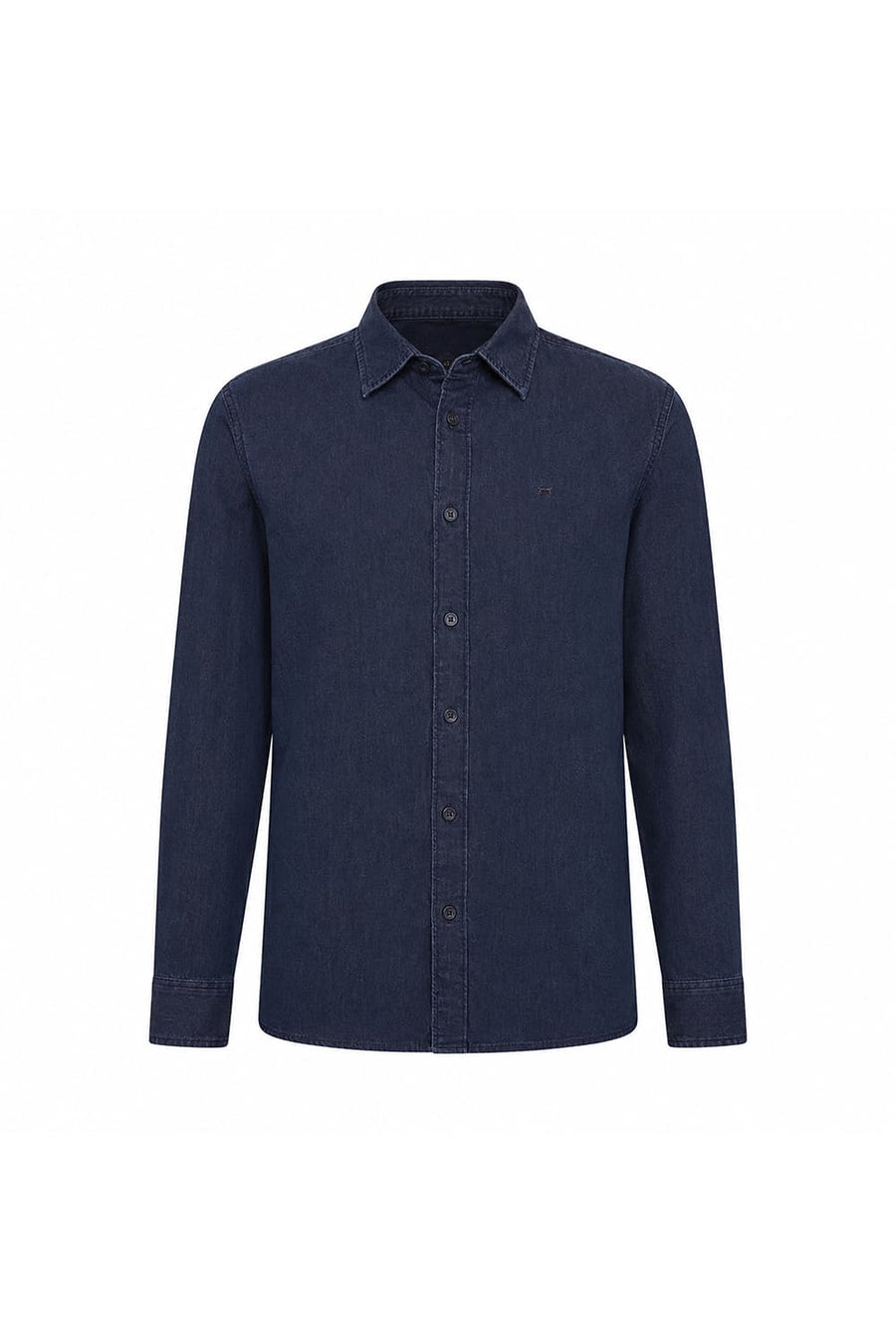 BASICS SLIM FIT IRIS BLUE COTTON INDIGO SHIRT