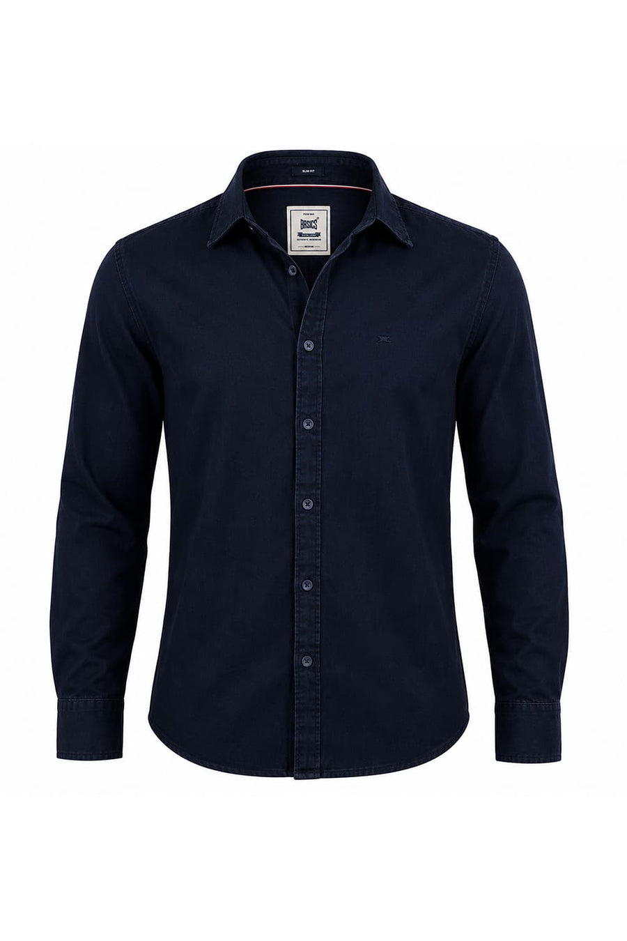BASICS SLIM FIT SAPPHIRE BLUE COTTON INDIGO SHIRT