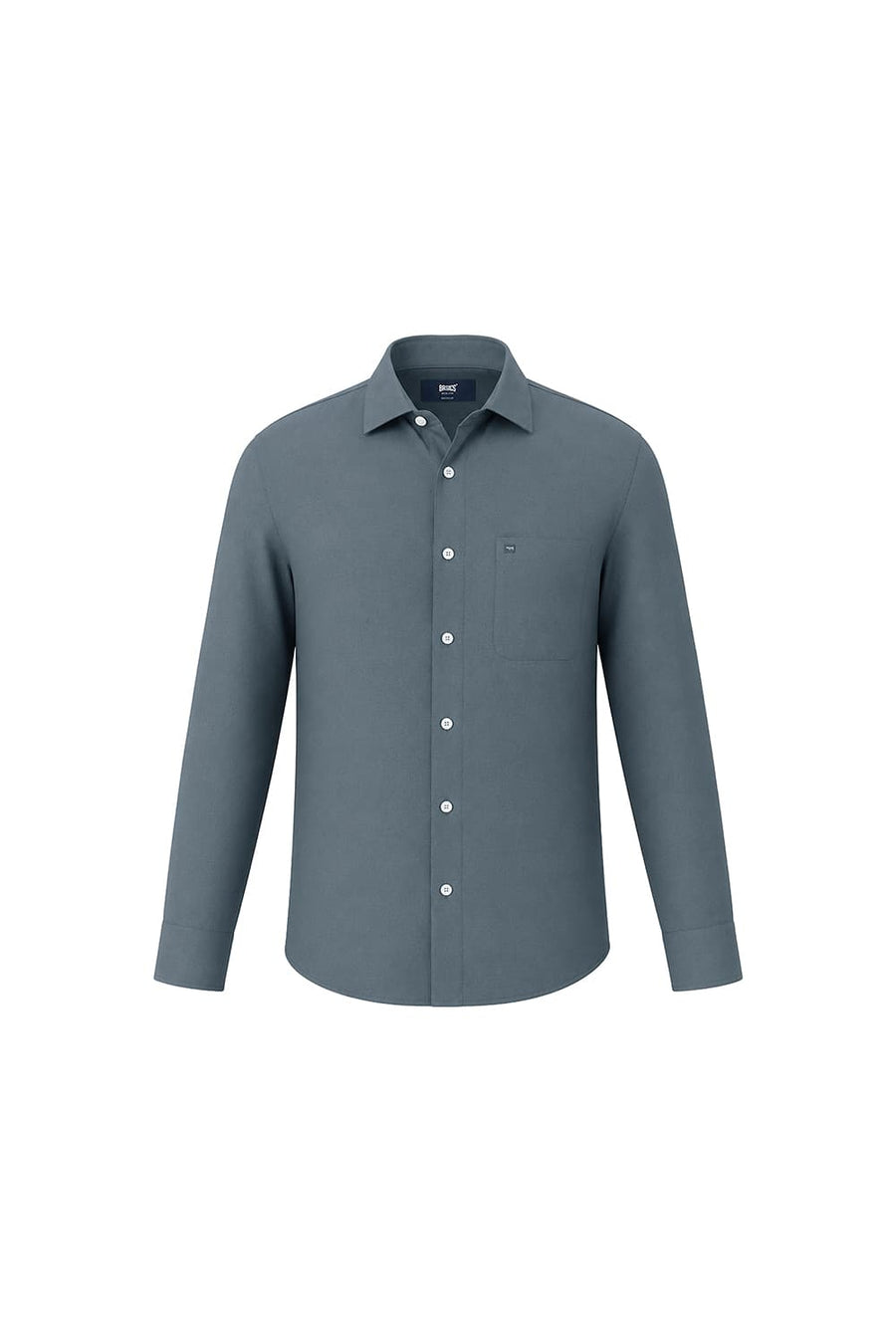 BASICS SLIM FIT STORM GREY LYOCELL LINEN SHIRT