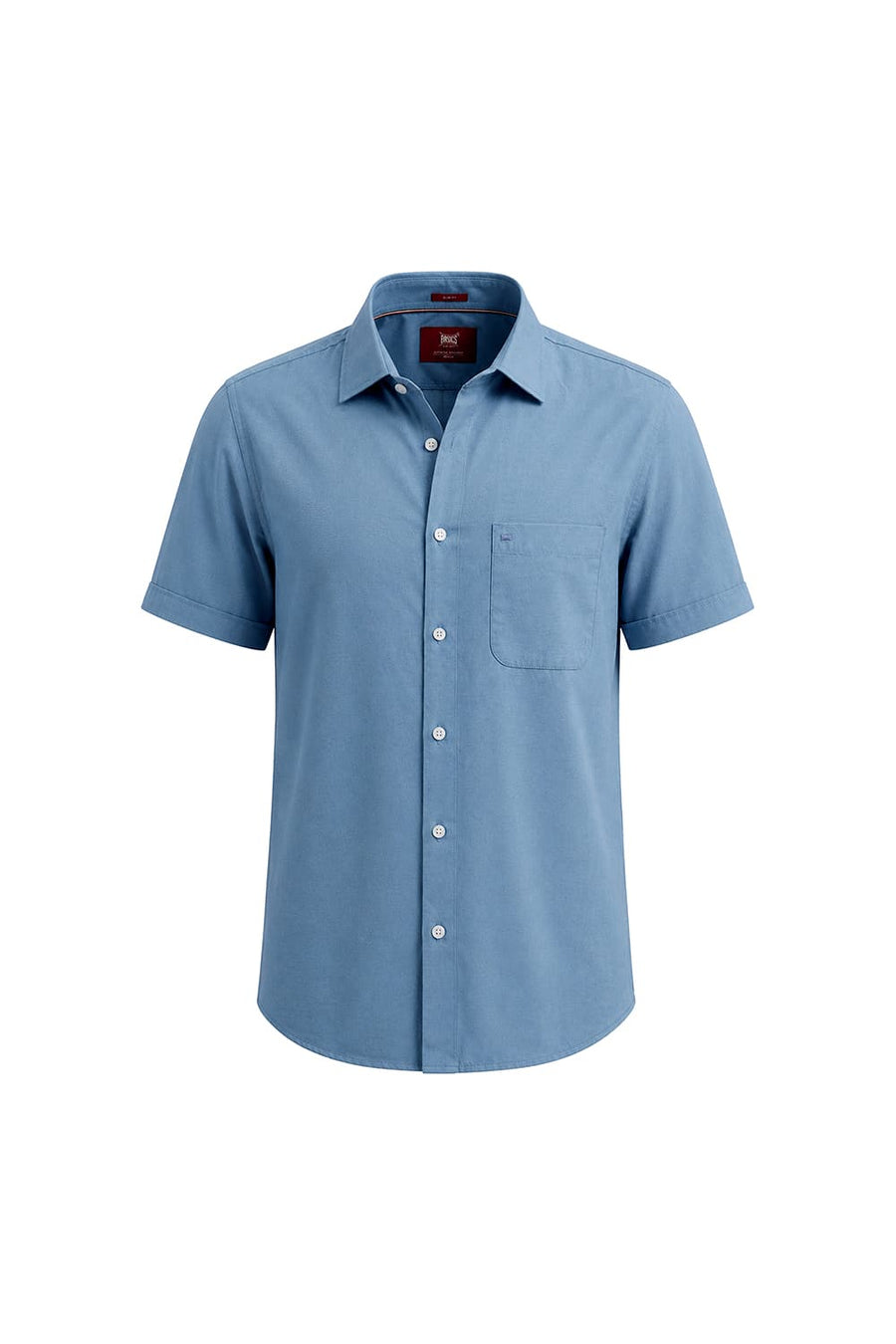 BASICS SLIM FIT BLUE LAKE LYOCELL LINEN HALFSLEEVES SHIRT