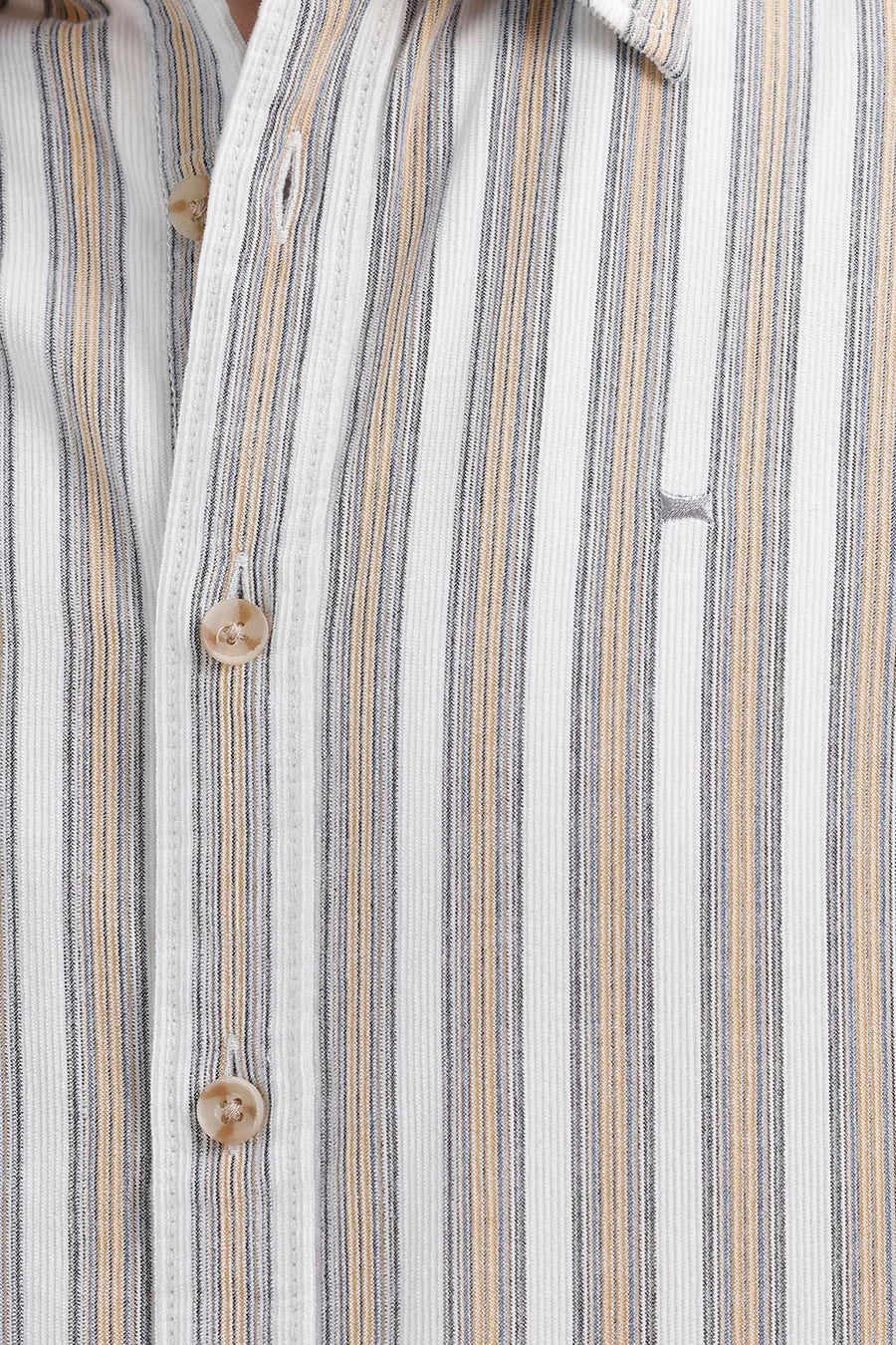 BASICS SLIM FIT CLOUD ECRU COTTON CORDUROY STRIPE SHIRT