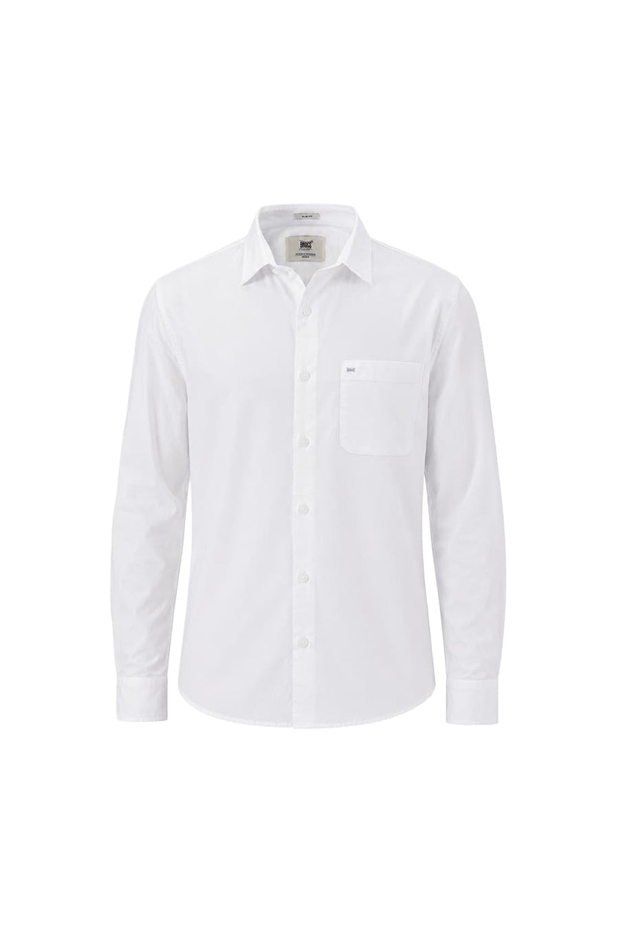 BASICS SLIM FIT LUCENT WHITE COTTON OXFORD SHIRT