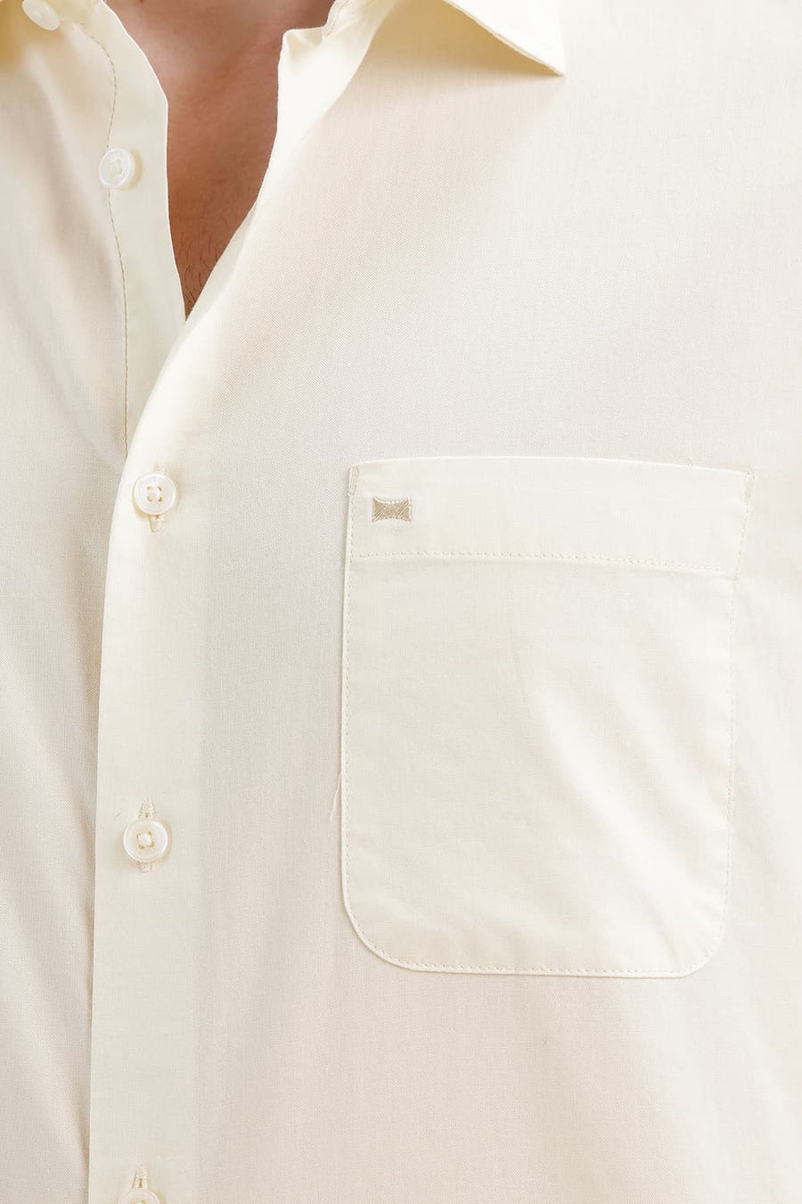 BASICS SLIM FIT MARSHMALLOW YELLOW COTTON OXFORD SHIRT