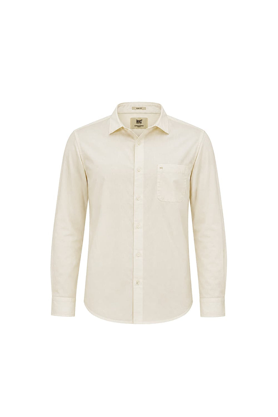 BASICS SLIM FIT MARSHMALLOW YELLOW COTTON OXFORD HALFSLEEVES SHIRT
