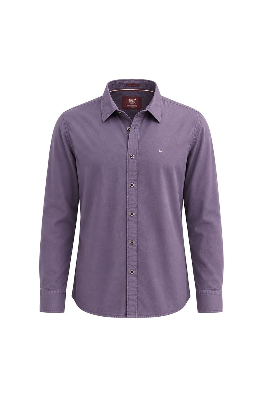 BASICS SLIM FIT PURPLE SAGE COTTON TWILL SHIRT