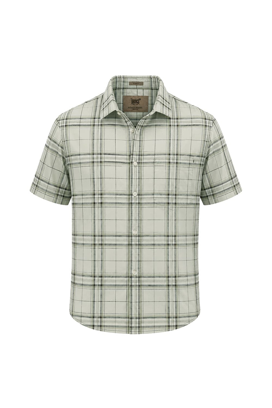 BASICS SLIM FIT CANARY GREEN COTTON CHECKS HALFSLEEVES SHIRT