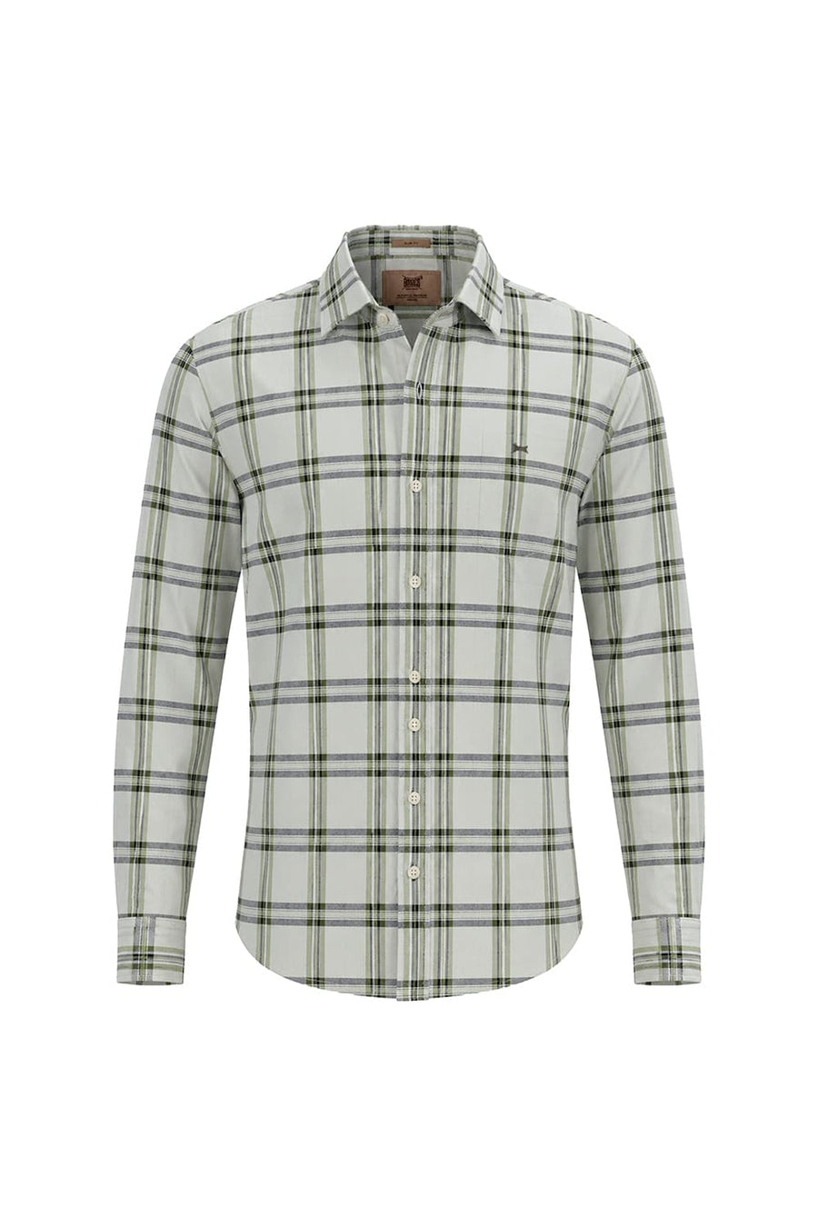 BASICS SLIM FIT WATER LILY COTTON TWILL CHECKS SHIRT